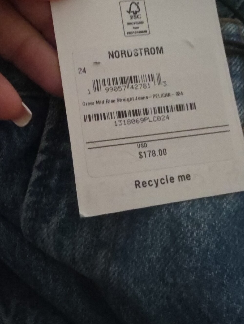 REFORMATION Greer Mid Rise Straight Jeans Size 24 - Picture 2 of 6